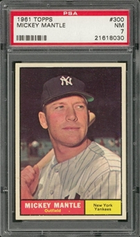 1961 Topps #300 Mickey Mantle – PSA NM 7
